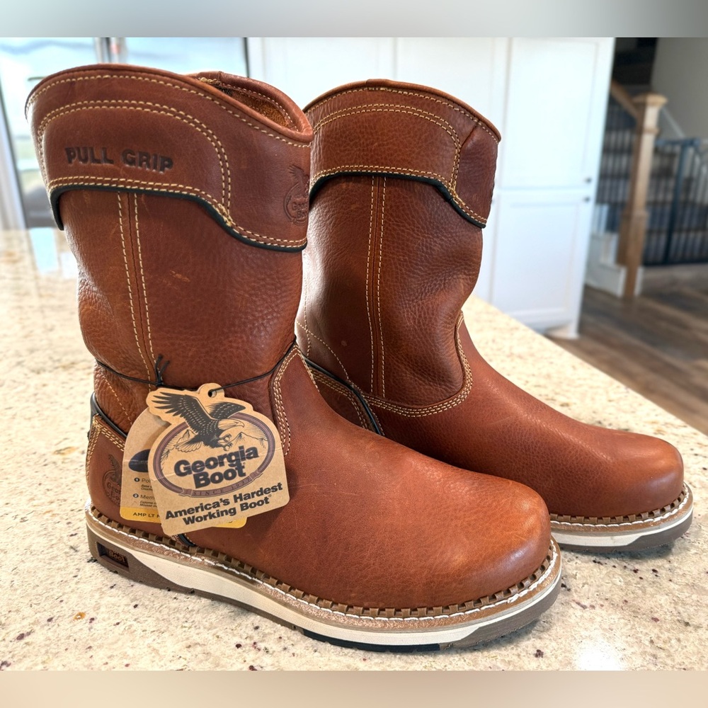 GEORGIA BOOT MEN'S AMP LT WESTERN WORK BOOTS - SOFT TOE